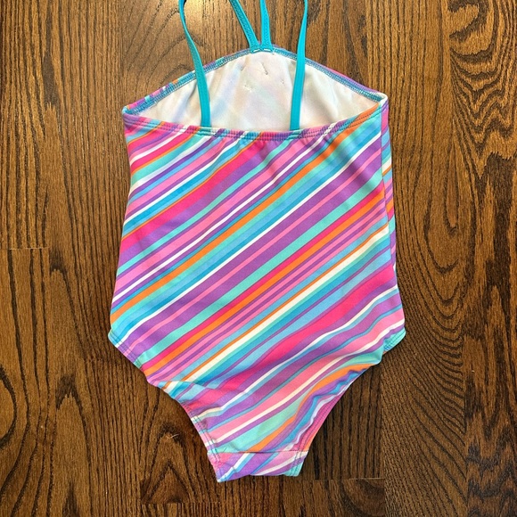 Girls multi stripe bathing suit - Picture 2 of 2